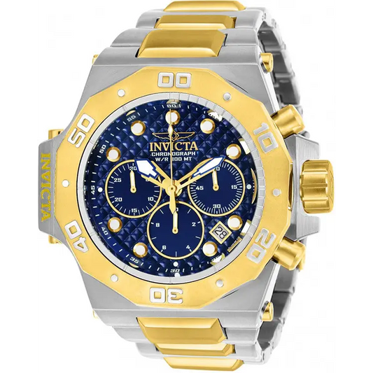 Invicta Men’s Akula Chrono 300m Silver / 14k Gold Plated S.