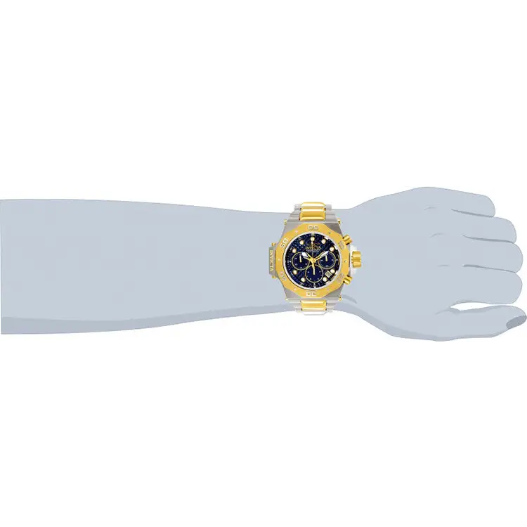 Invicta Men’s Akula Chrono 300m Silver / 14k Gold Plated S.