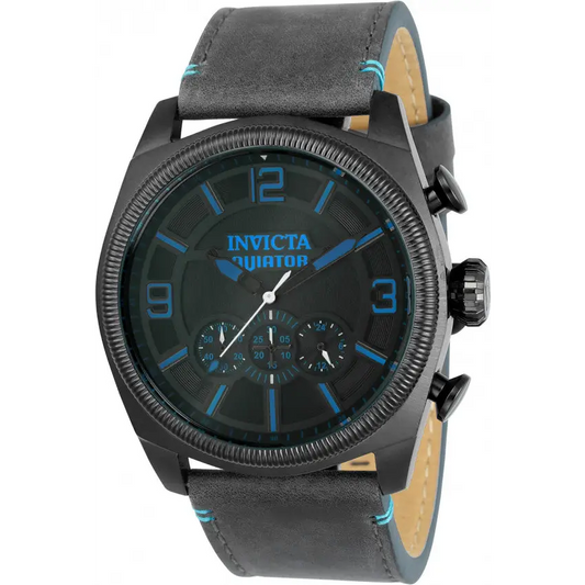 Invicta Men’s Aviator Chrono 100m Black Stainless Steel Grey