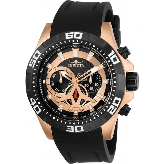 Invicta Men’s Aviator Chrono Rose Gold Plated Black