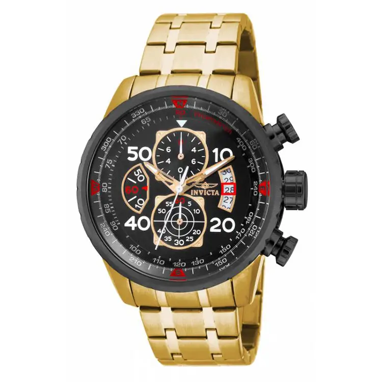 Invicta Men’s Aviator Chronograph 100m Gold-Plated Stainless