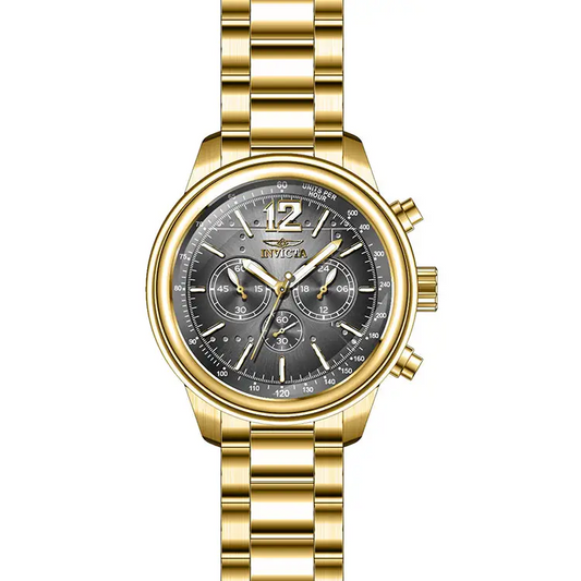 Invicta Men’s Aviator Quartz Black Dial Gold Tone Stainless