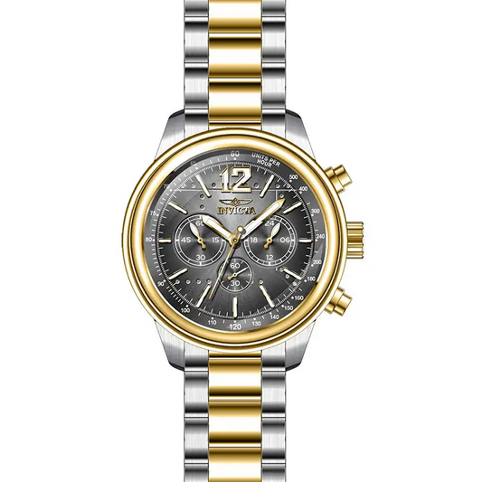 Invicta Men’s Aviator Quartz Black Dial Two Tone Stainless