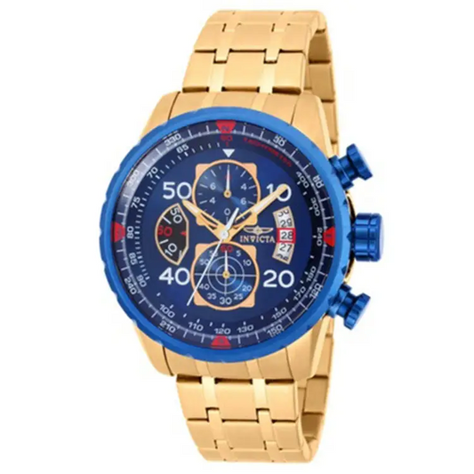 Invicta Men’s Aviator Quartz Chrono 100m Gold Tone Stainless