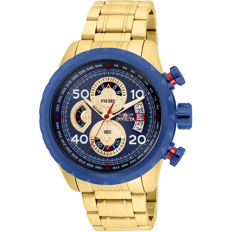 Invicta Men’s Aviator Quartz Chrono 100m Gold Tone Stainless
