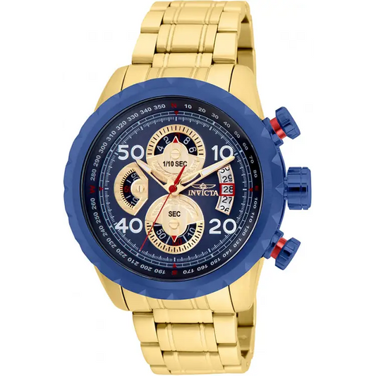 Invicta Men’s Aviator Quartz Chrono 100m Gold Tone Stainless