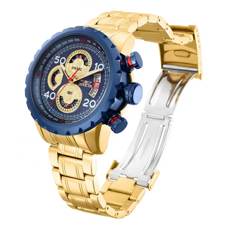 Invicta Men’s Aviator Quartz Chrono 100m Gold Tone Stainless