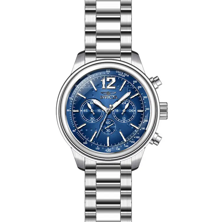 Invicta Men’s Aviator Quartz Chrono Blue Dial 100m Stainless