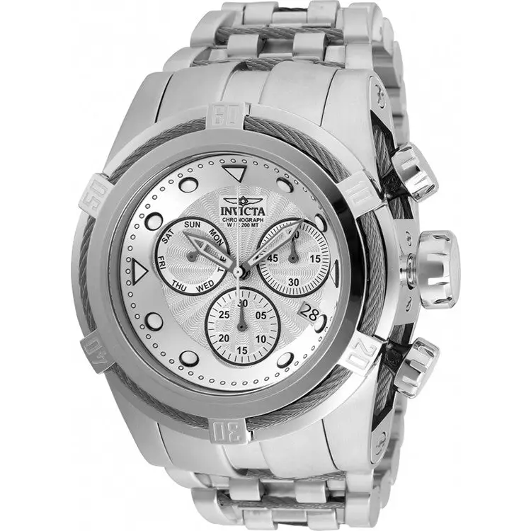 Invicta Men’s Bolt Quartz Chronograph Silver Dial Watch