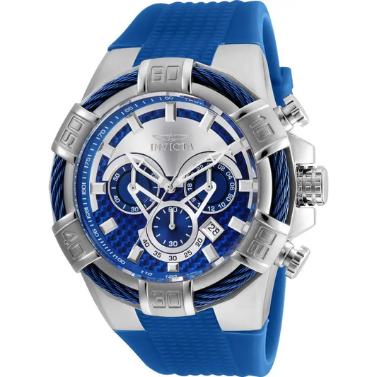 Invicta Men’s Bolt Quartz Multifunction Silver Blue Dial
