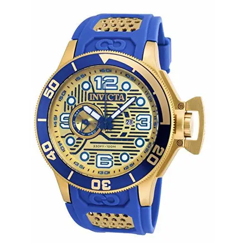 Invicta Men’s Corduba Chronograph Gold Plated Case Blue