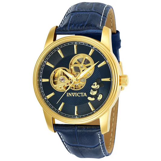 navy blue leather watch