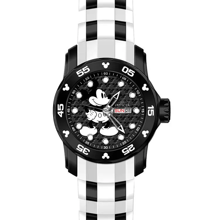 3 Hand Silicone Strap Black Dial Watch