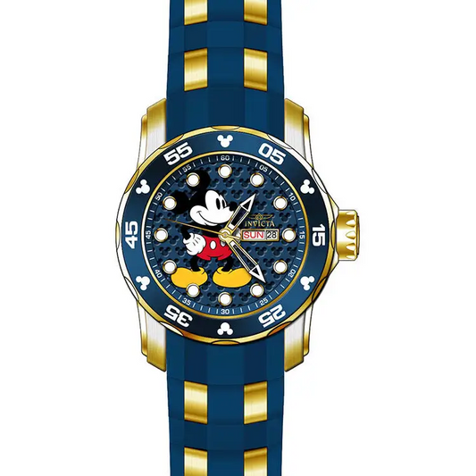 Invicta Men’s Disney Quartz 3 Hand Silicone Strap Blue Dial