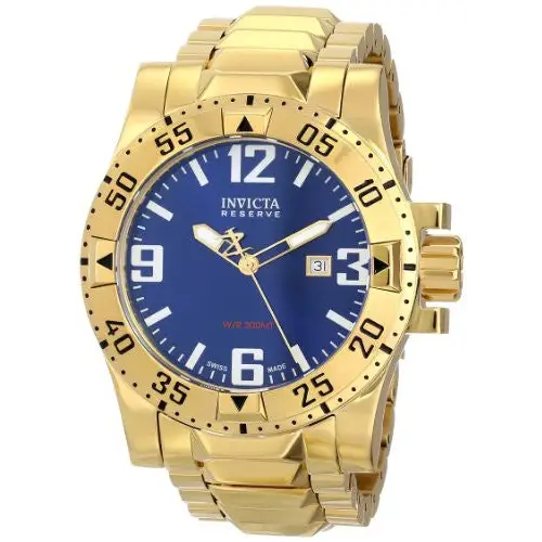 Invicta Men’s Excursion 200m Blue Dial Gold Plated Stainless