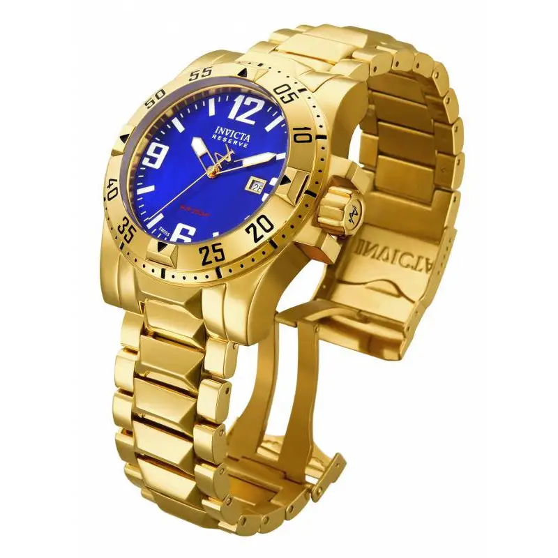 Invicta Men’s Excursion 200m Blue Dial Gold Plated Stainless