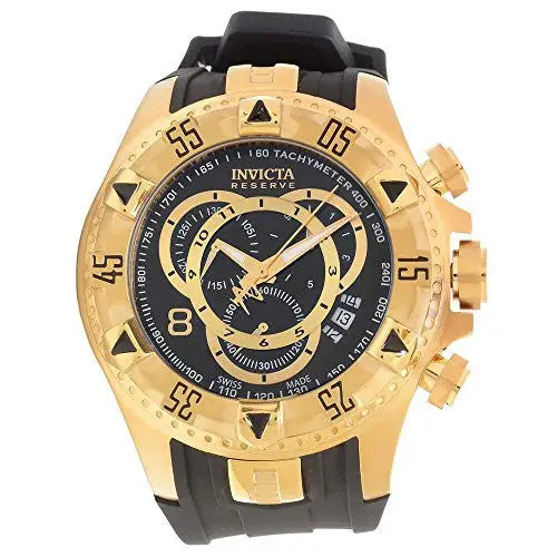 Invicta Men’s Excursion Chrono Gold Plated Case Black
