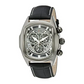 Invicta Men’s Lupah Gunmetal Stainless Steel Black Leather