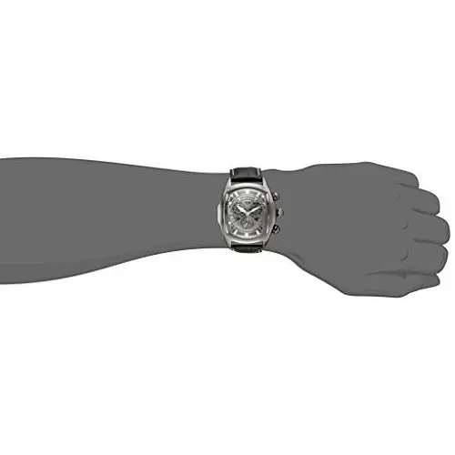 Invicta Men’s Lupah Gunmetal Stainless Steel Black Leather