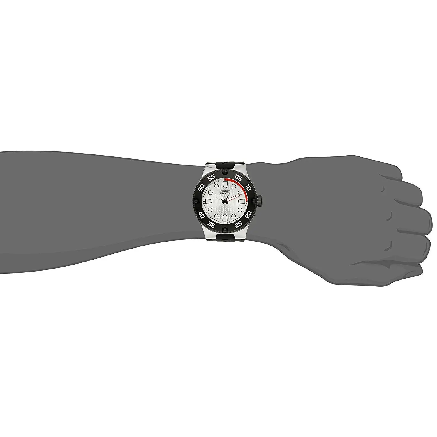 Invicta Men’s Pro Dive 50m Stainless Steel Silicone Black