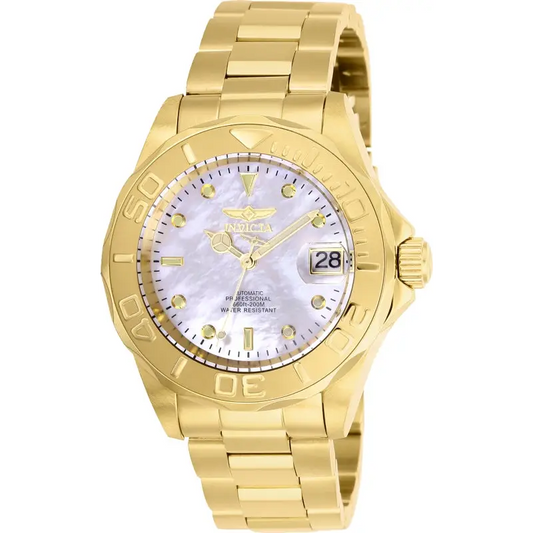 Invicta Men’s Pro Diver 200m Stainless Steel Gold Plated