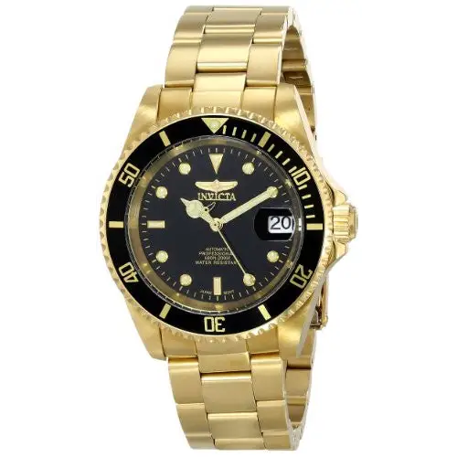 Invicta Men’s Pro Diver Automatic 200m Gold Plated Stainless