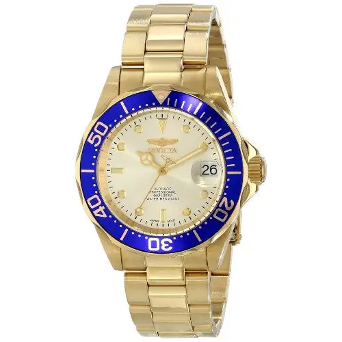 Invicta Men’s Pro Diver Automatic 200m Gold Plated Stainless