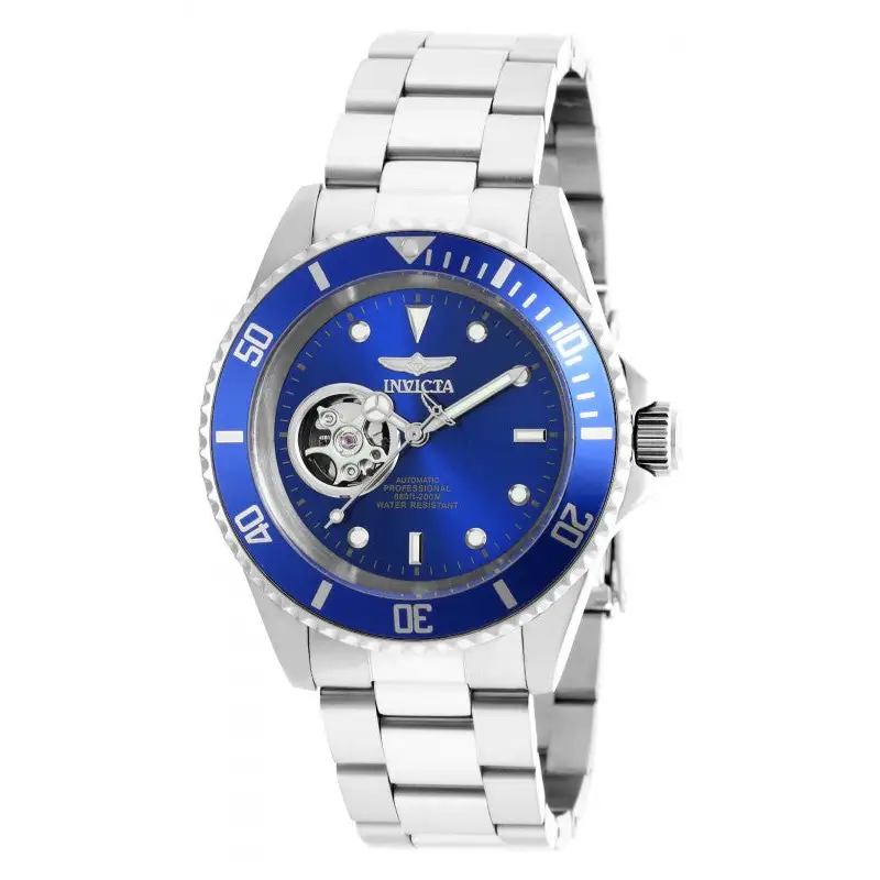 Invicta Men’s Pro Diver Blue Face 200m Stainless Steel Watch