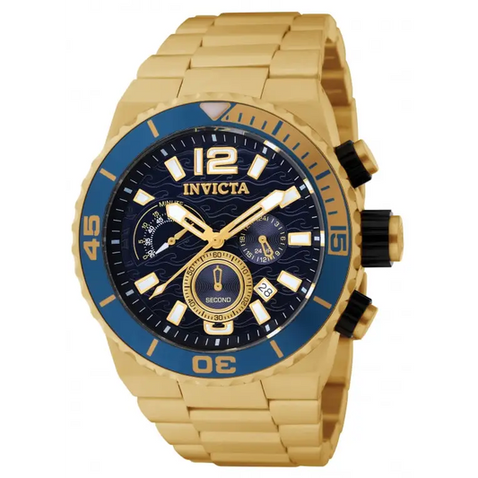 Invicta Men’s Pro Diver Chrono 100m Gold Plated Stainless