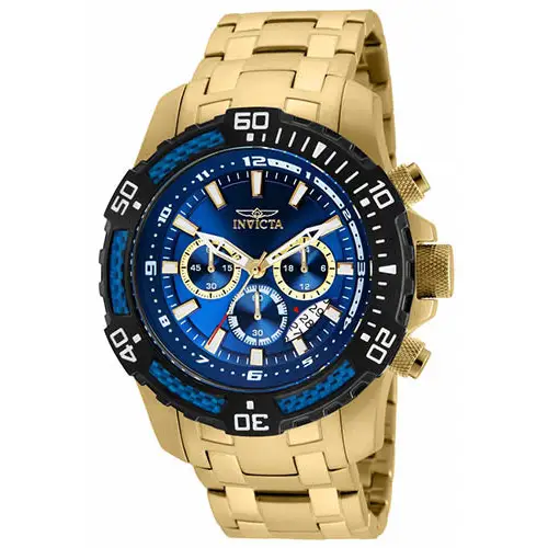 Invicta Men’s Pro Diver Chrono 100m Gold Plated Stainless