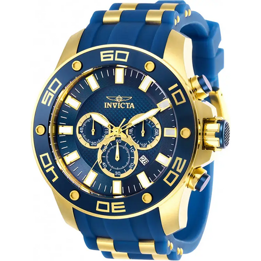 Invicta Men’s Pro Diver Chrono 100m Gold-Tone S. Steel Blue