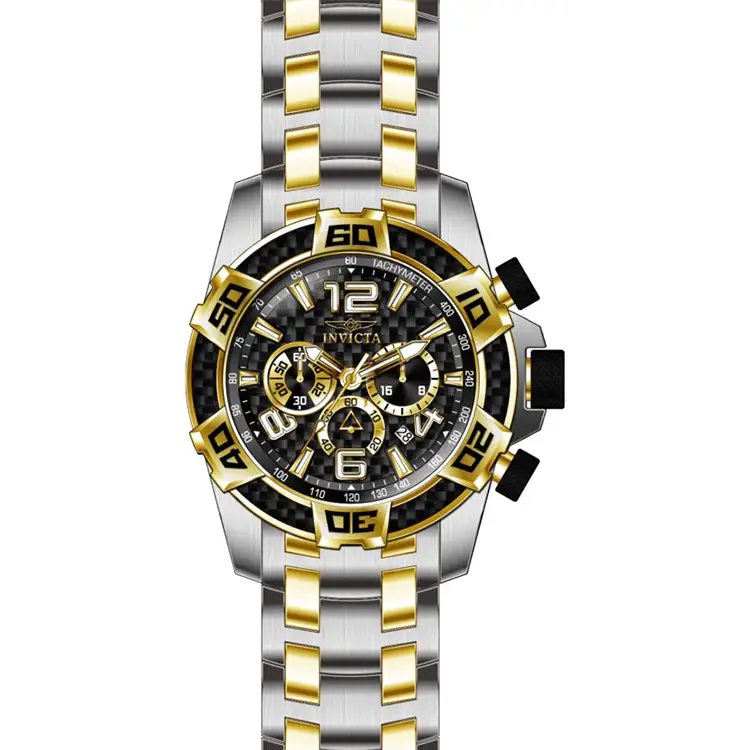 Invicta Men’s Pro Diver Chrono 100m Two-Tone S. Steel Black