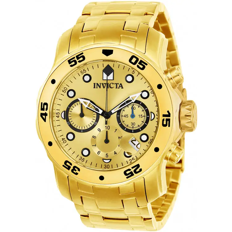 Invicta Men’s Pro Diver Chrono 200m Gold-Plated Stainless