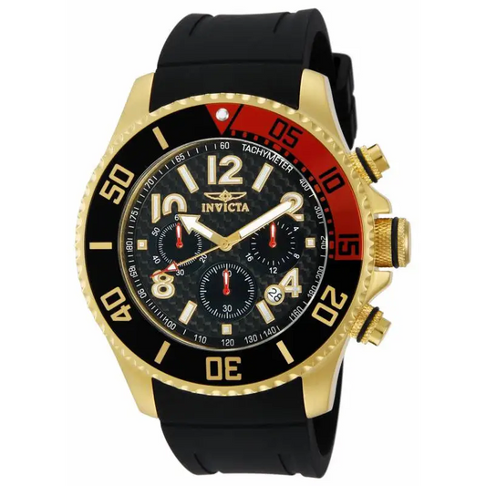 Invicta Men’s Pro Diver Chrono Gold Plated Case Black