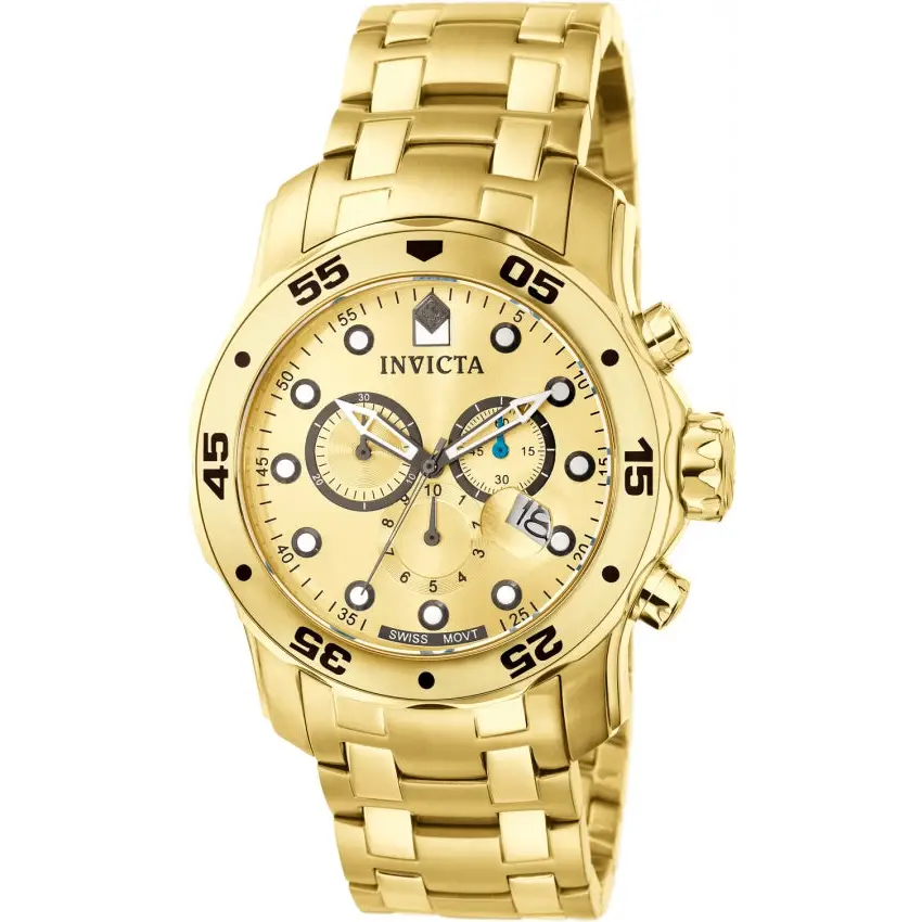 Invicta Men’s Pro Diver Chronograph 200m Gold Tone Stainless