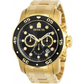 Invicta Men’s Pro Diver Chronograph Gold Plated Stainless