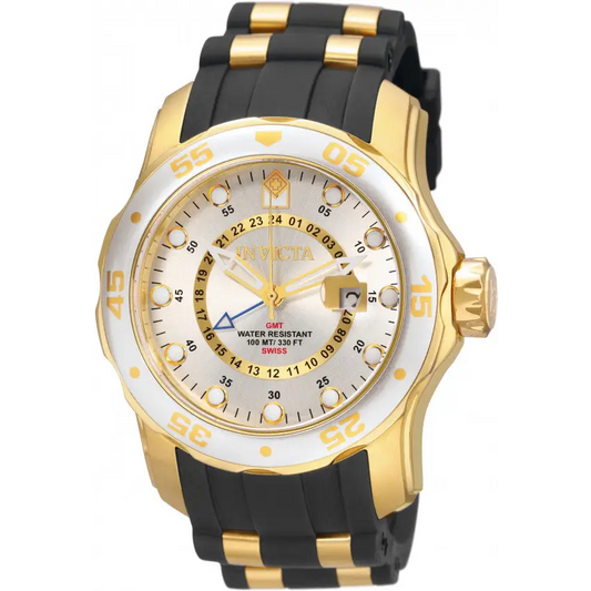 Invicta Men’s Pro Diver GMT Quartz 100m S.S. Black Silicone