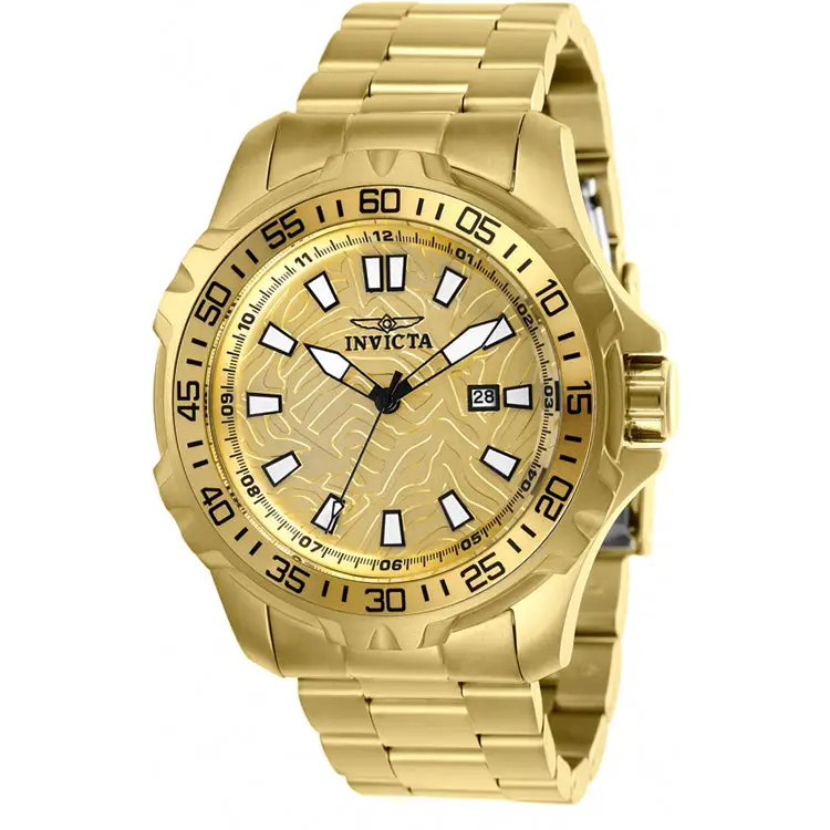 Invicta Men’s Pro Diver Quartz 100m Gold-Plated Stainless