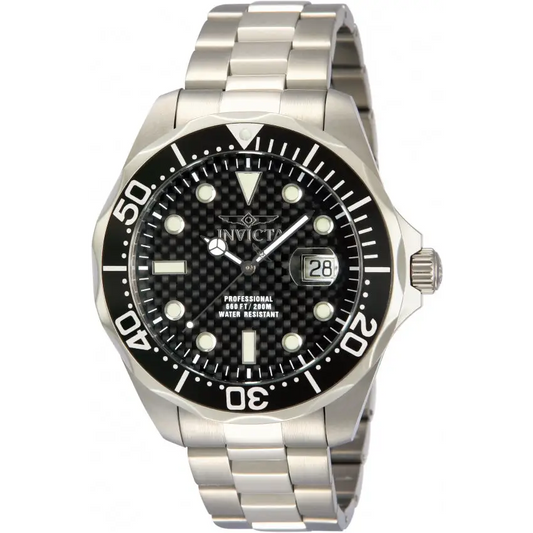 Invicta Men’s Pro Diver Quartz 3 Hand Black Dial Watch 12562