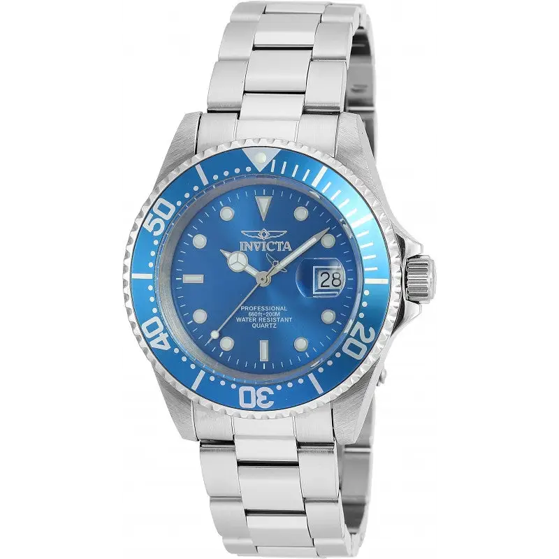 Invicta Men’s Pro Diver Quartz 3 Hand Blue Dial Watch 90258