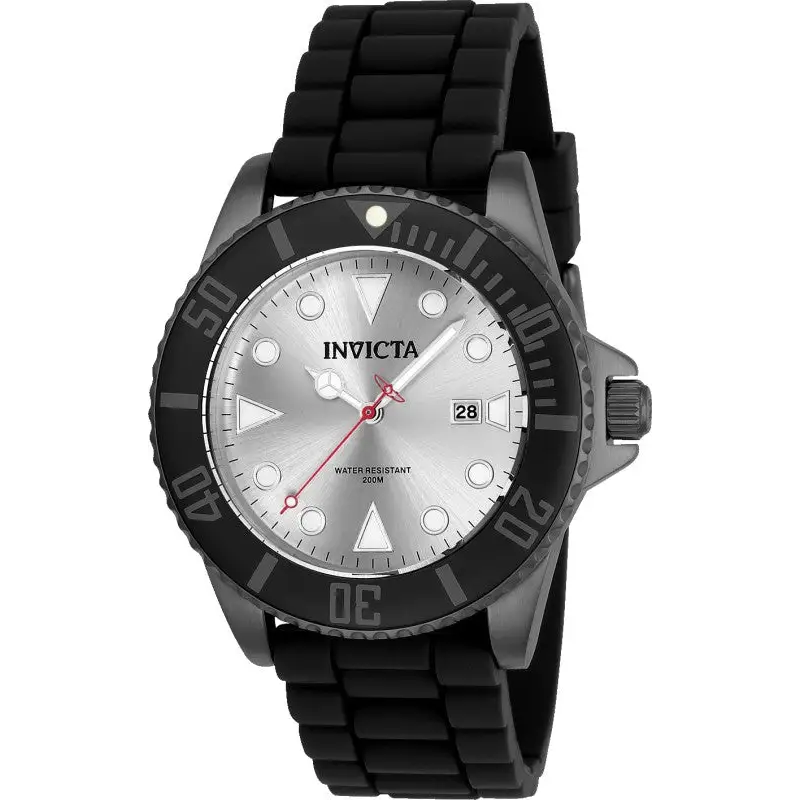 Invicta Men’s Pro Diver Quartz 3 Hand Silver Dial Watch