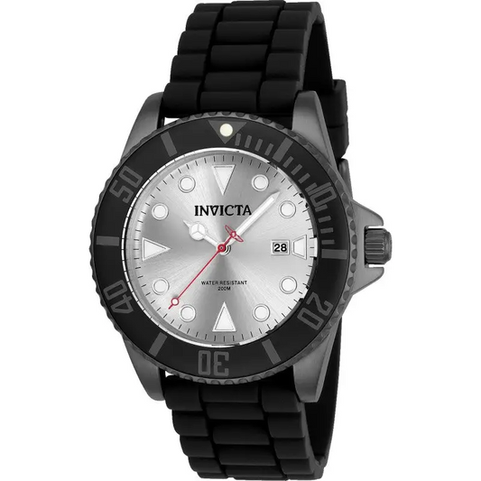 Invicta Men’s Pro Diver Quartz 3 Hand Silver Dial Watch