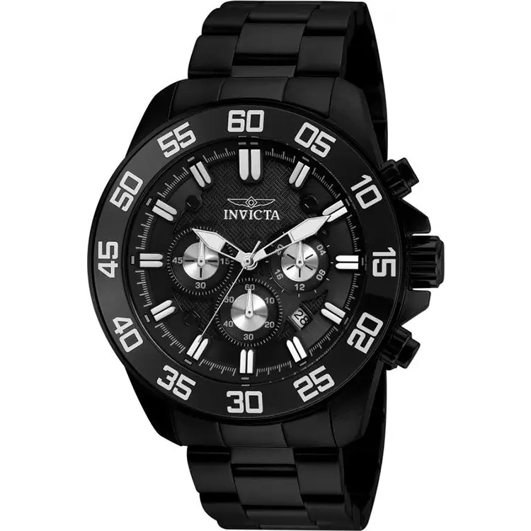 Invicta Men’s Pro Diver Quartz Chrono 100m Black Stainless