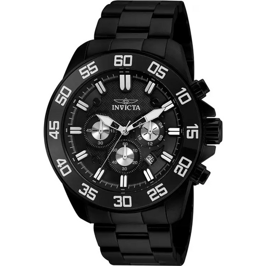 Invicta Men’s Pro Diver Quartz Chrono 100m Black Stainless