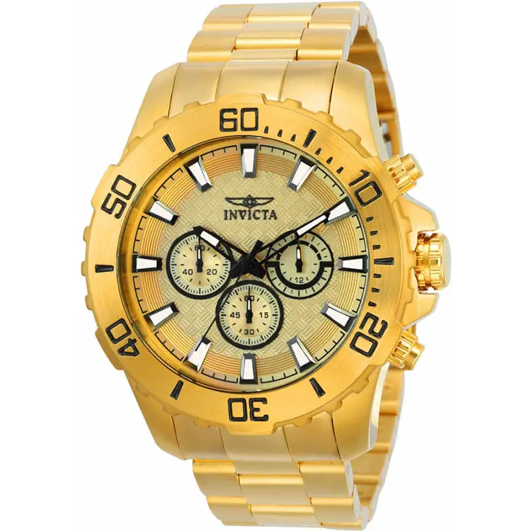 Invicta Men’s Pro Diver Quartz Chrono 100m Gold Tone