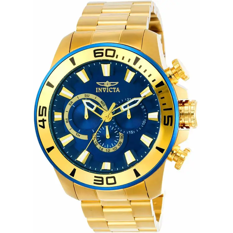 Invicta Men’s Pro Diver Quartz Chrono 100m Gold Tone