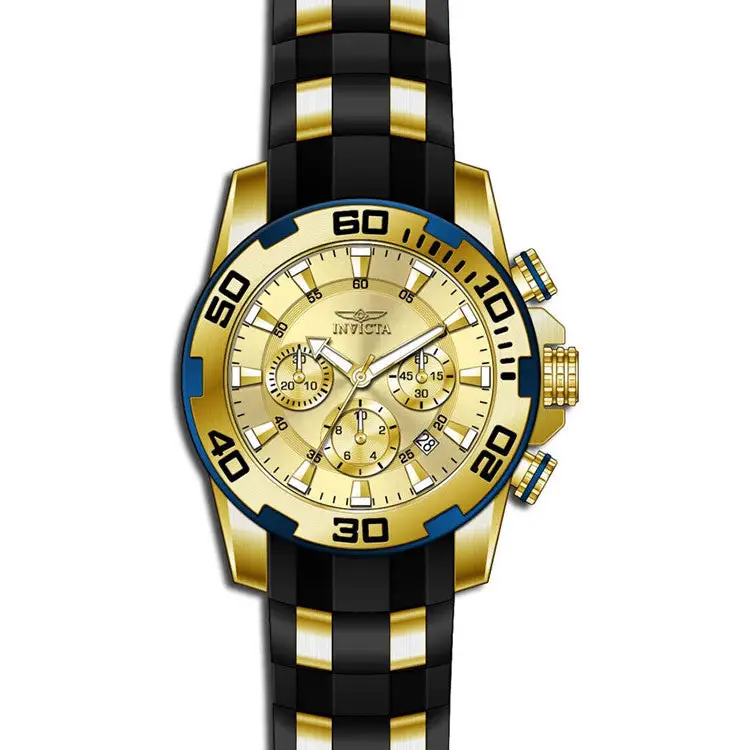 Invicta Men’s Pro Diver Quartz Chronograph Gold Dial Watch