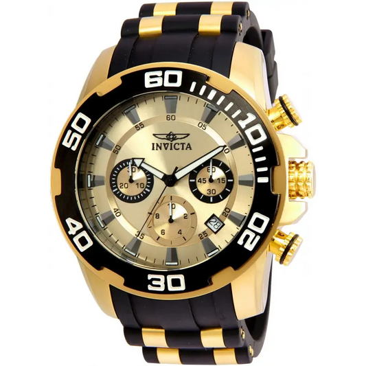 Invicta Men’s Pro Diver Quartz Chronograph Gold Dial Watch