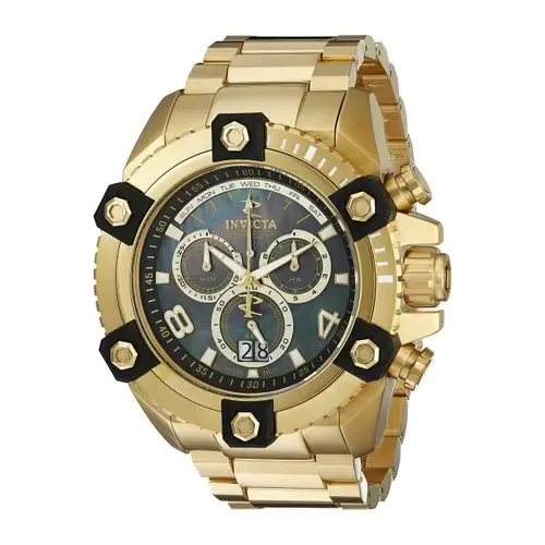 Invicta Men’s Reserve Chronograph 200m Gold Plated Stainless