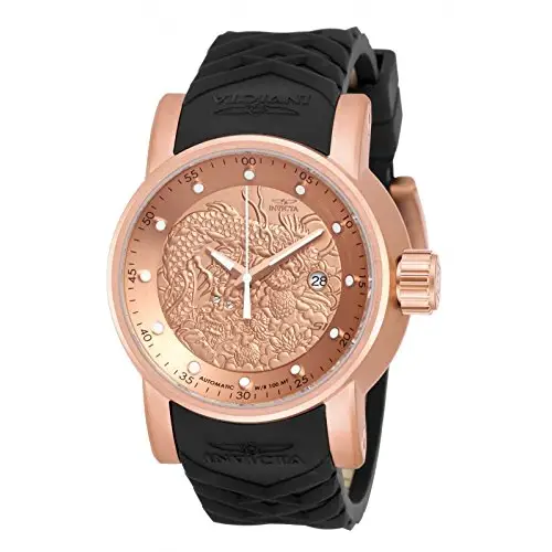 Invicta Men’s S1 Rally Automatic Rose Gold Tone Dial Black